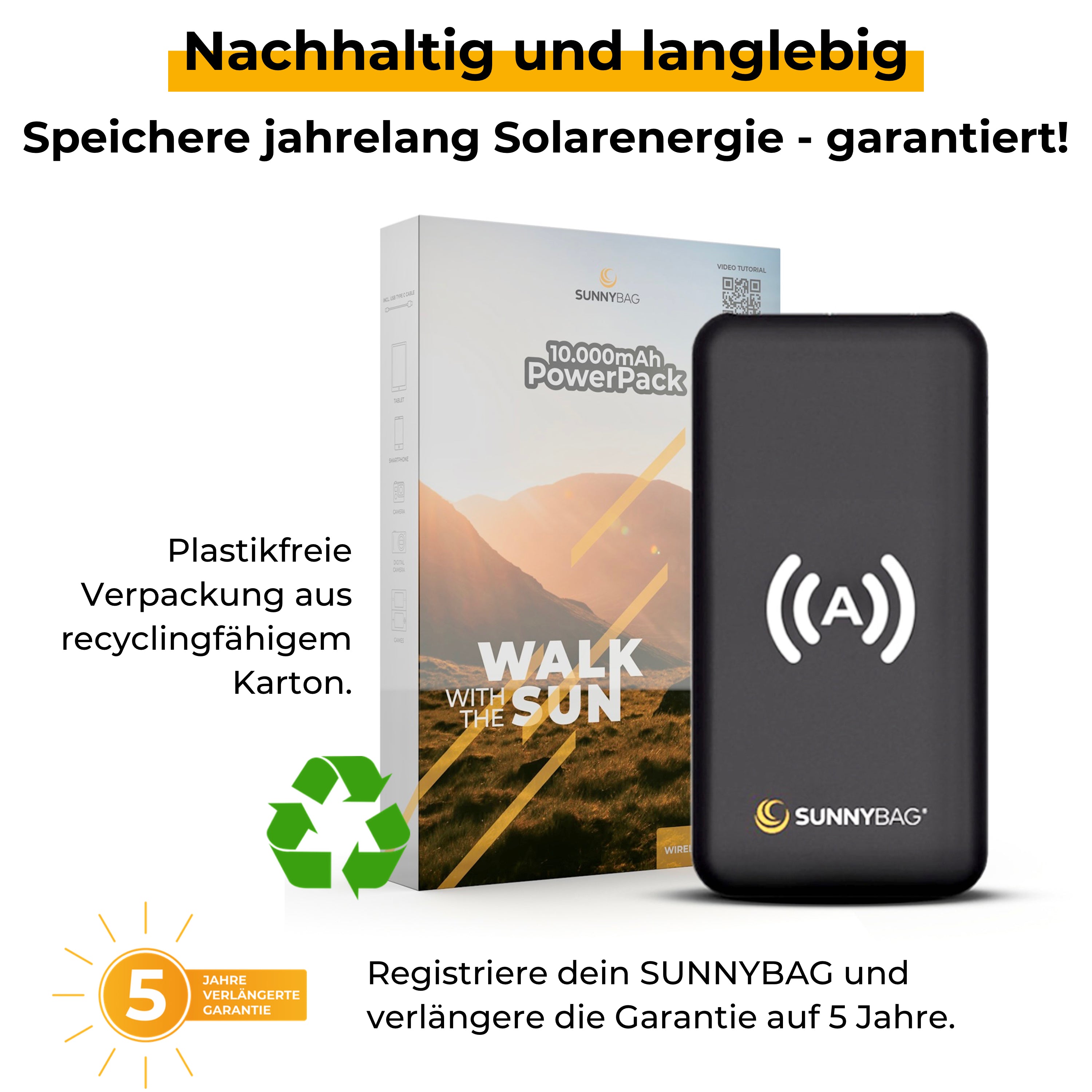 Sunnybag POWERPACK 10.000 Autostart Wireless Charging